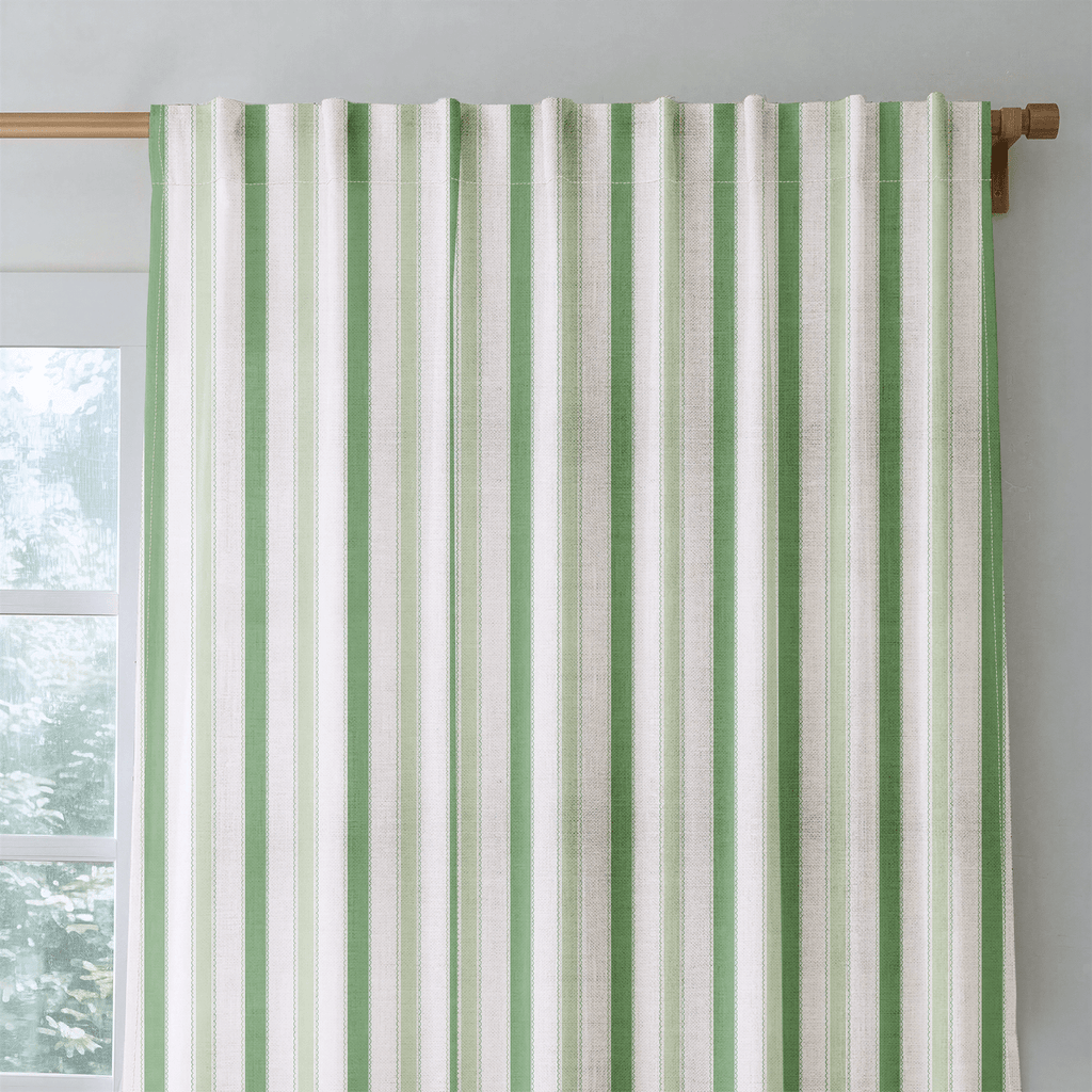 Bellagio Blush Mint Stripes - Drapery