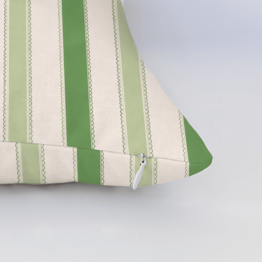 Bellagio Blush Mint Stripes Throw Pillow