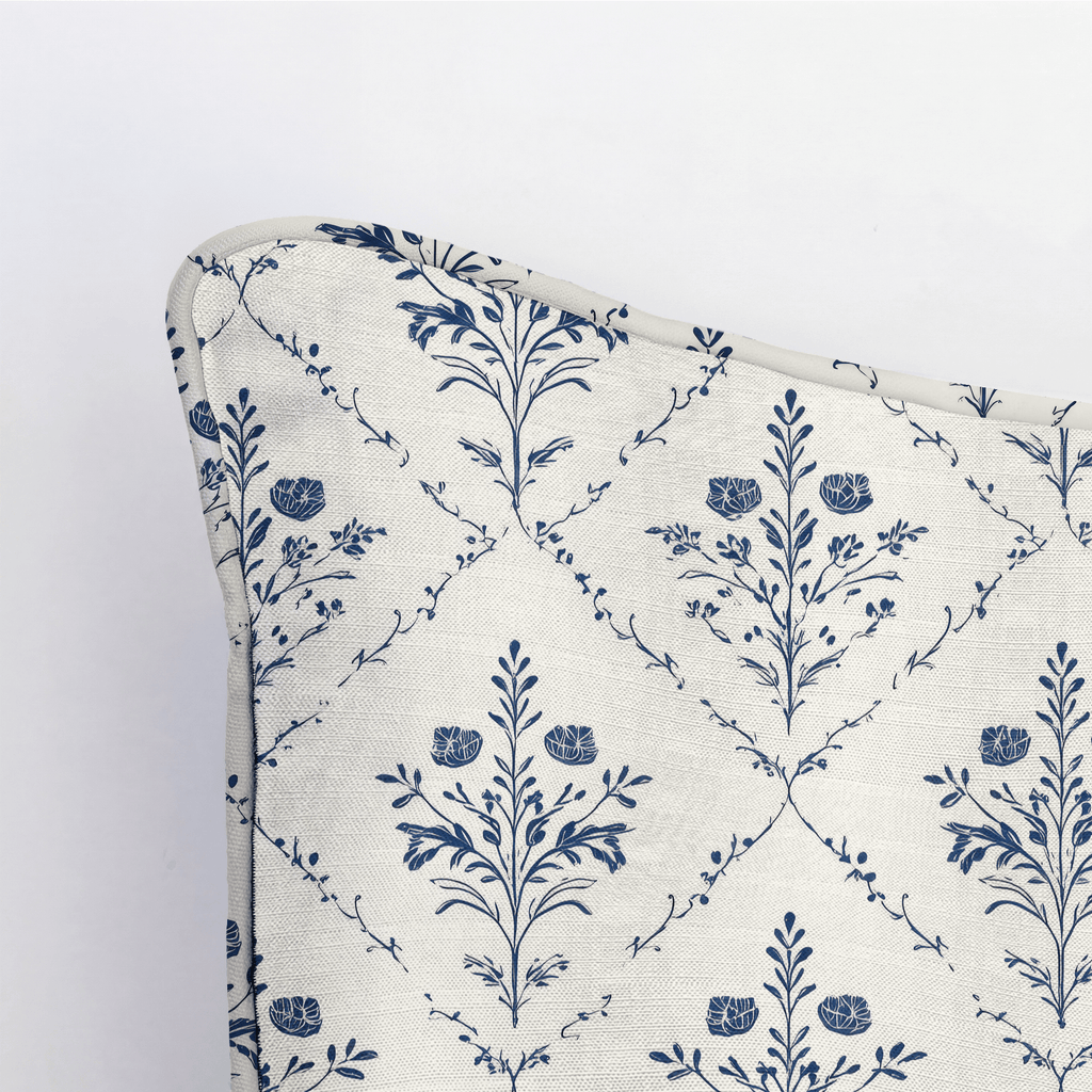 Benjamin Cream Floral Throw Pillow