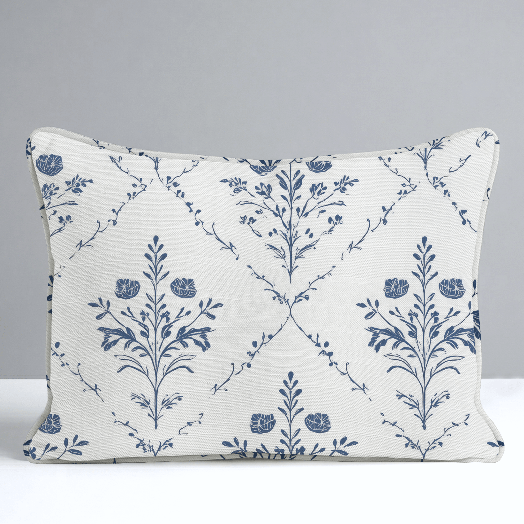 Benjamin Cream Floral Throw Pillow - Lemon Park