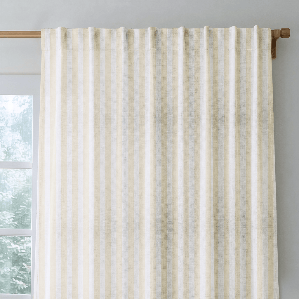Juliet's Garden Easter Yellow Stripe - Drapery