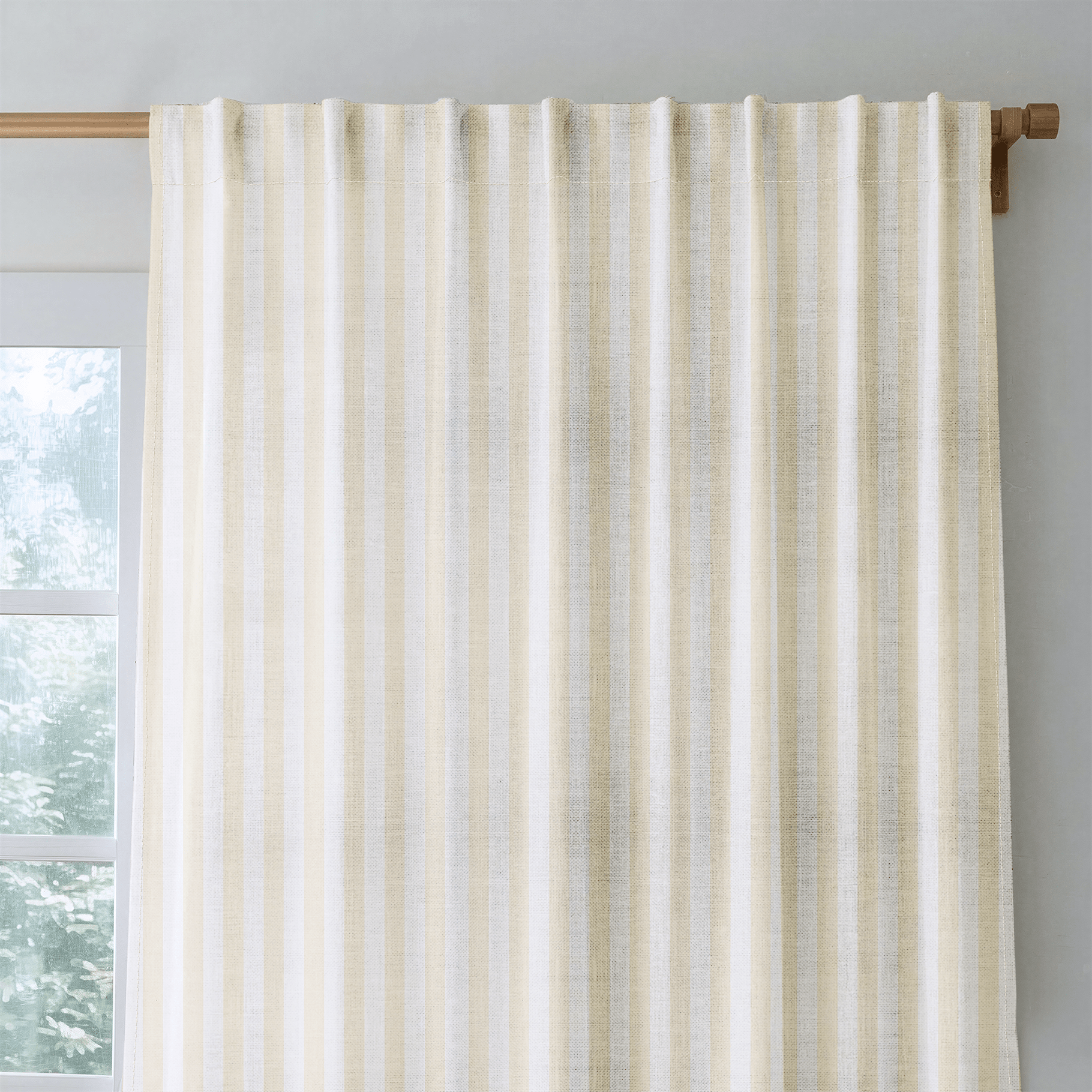 Juliet's Garden Easter Yellow Stripe - Drapery