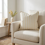 Juliet's Garden Easter Yellow Stripe Throw Pillow