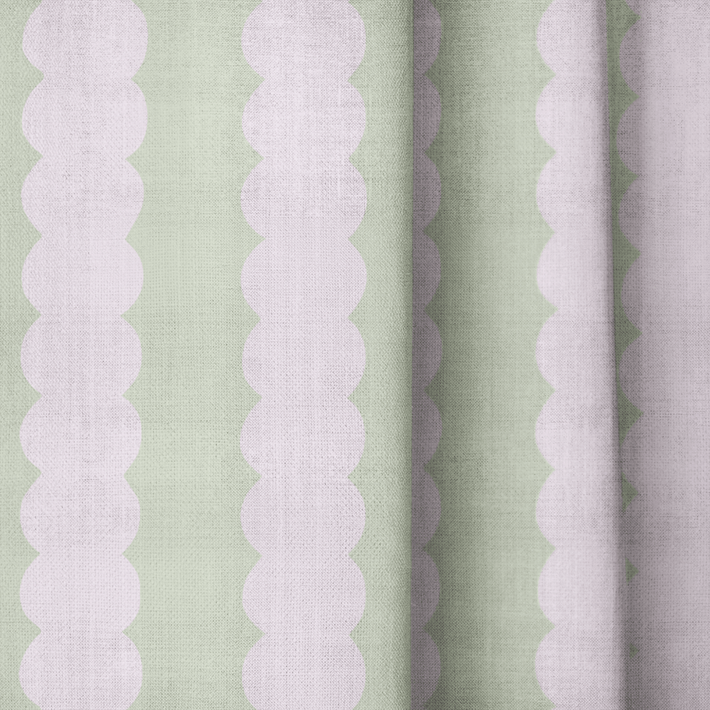Juliet's Garden Pistachio and Bubble Stripe - Drapery