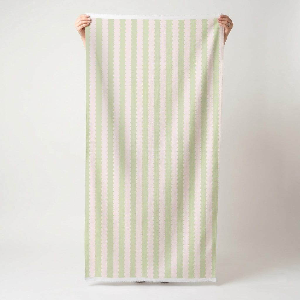 Juliet's Garden Pistachio and Bubble Stripe - Fabric