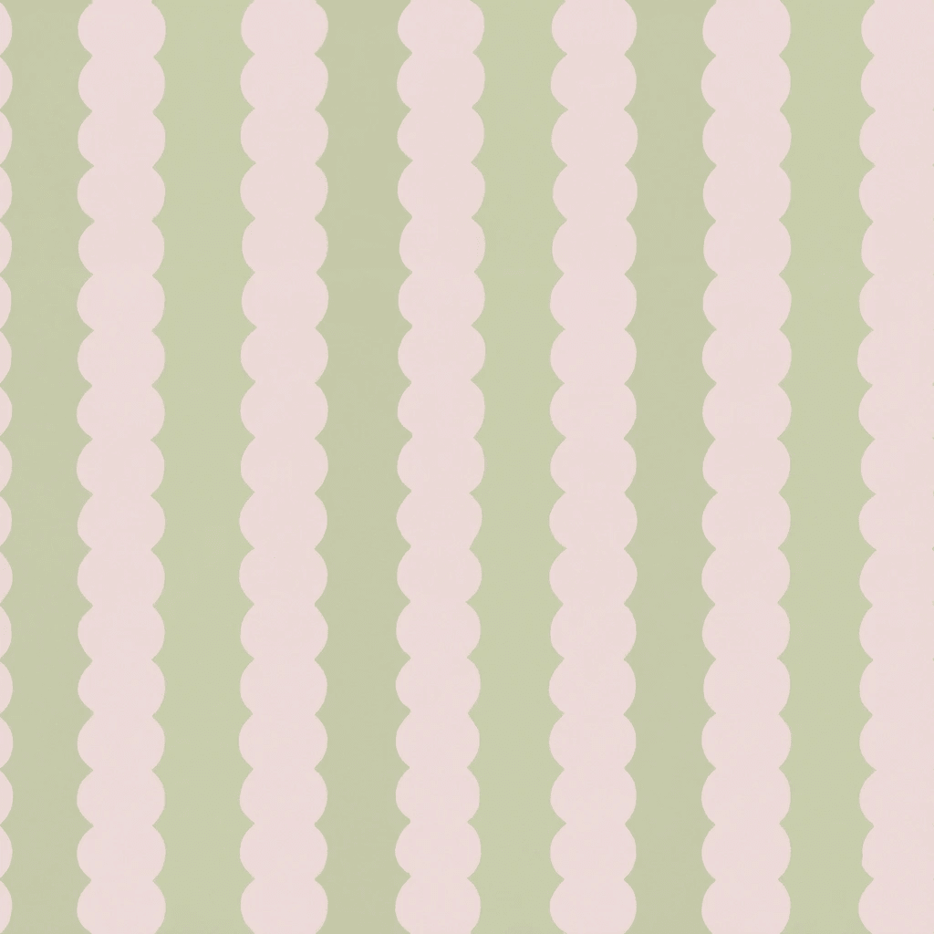 Juliet's Garden Pistachio and Bubble Stripe Wallpaper
