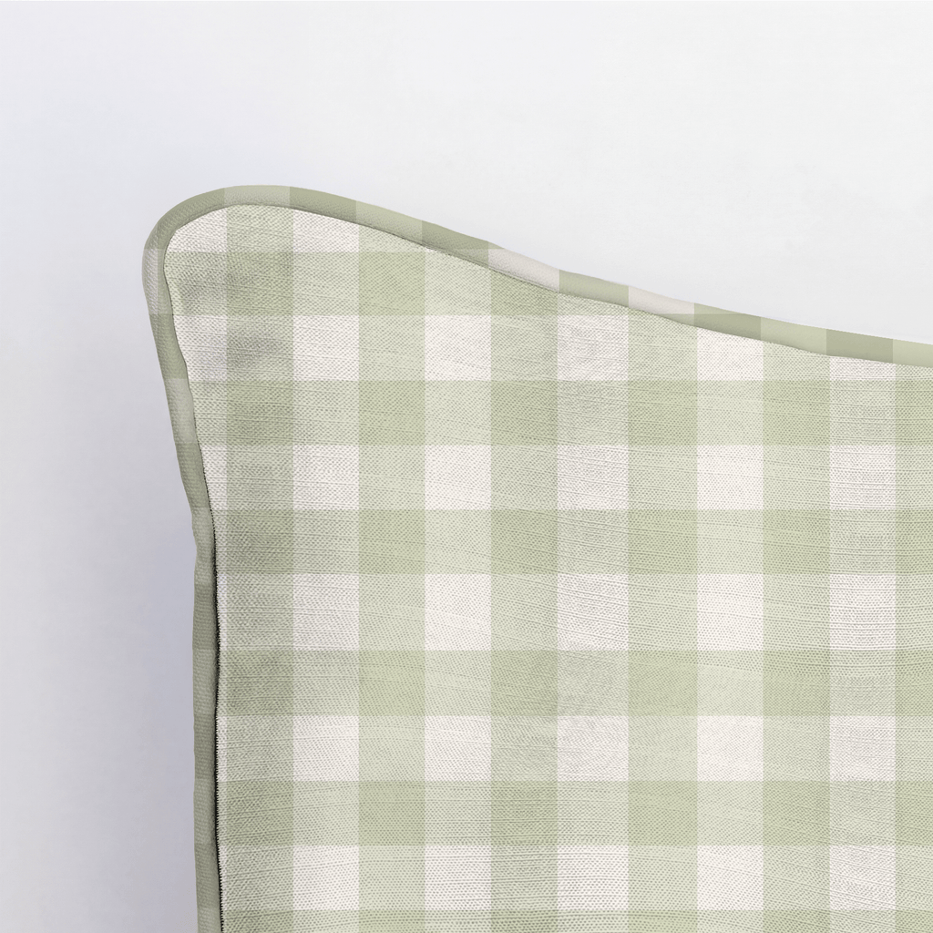 Juliet's Garden Pistachio Gingham Throw Pillow