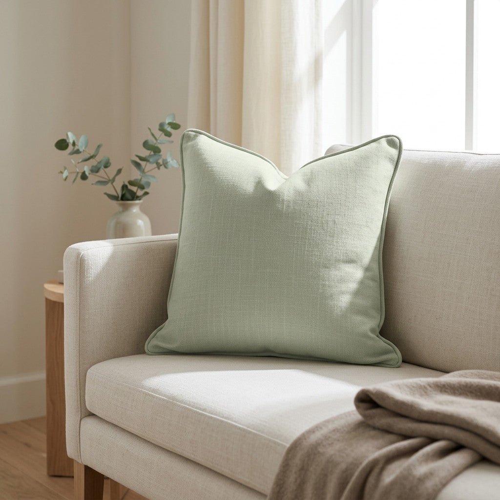 Juliet's Garden Pistachio Throw Pillow