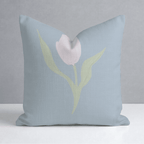 Juliet's Garden Robin Blue Tulip Throw Pillow - Lemon Park