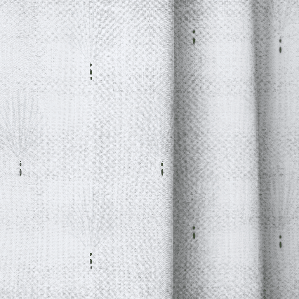 Loose Stems Lichen Block Print - Drapery