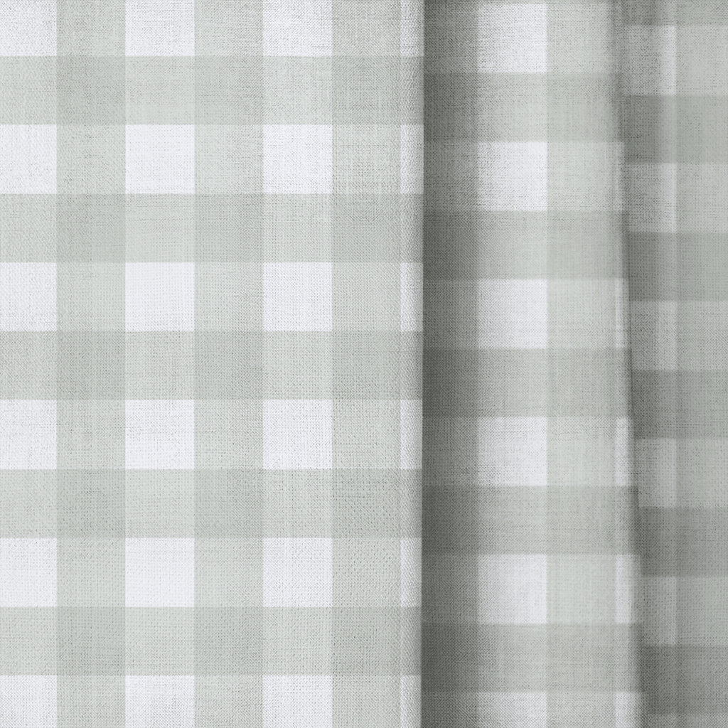 Loose Stems Lichen Gingham_ - Drapery