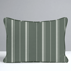 The Silk Garden Evergreen Stripes Throw Pillow - Lemon Park