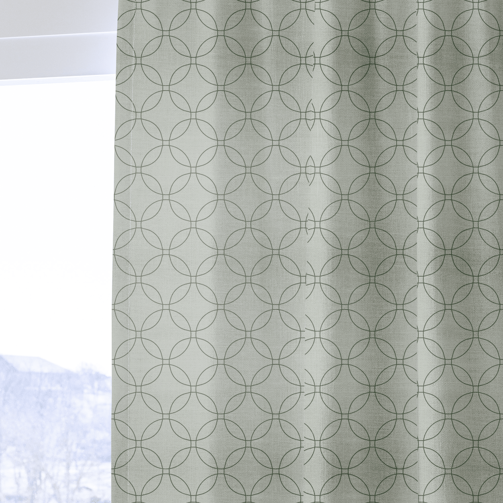 The Silk Garden Sage Diamond - Drapery