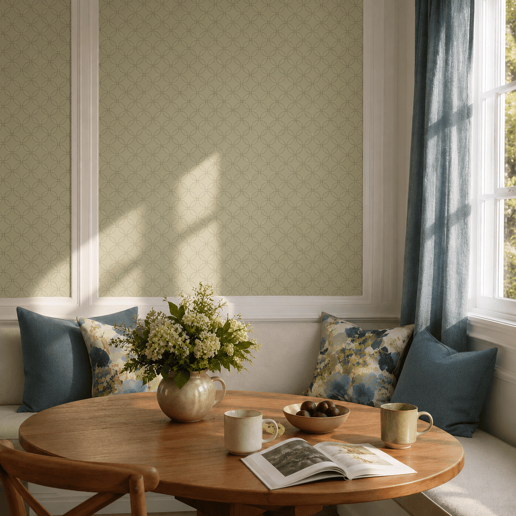 The Silk Garden Sage Diamond Wallpaper