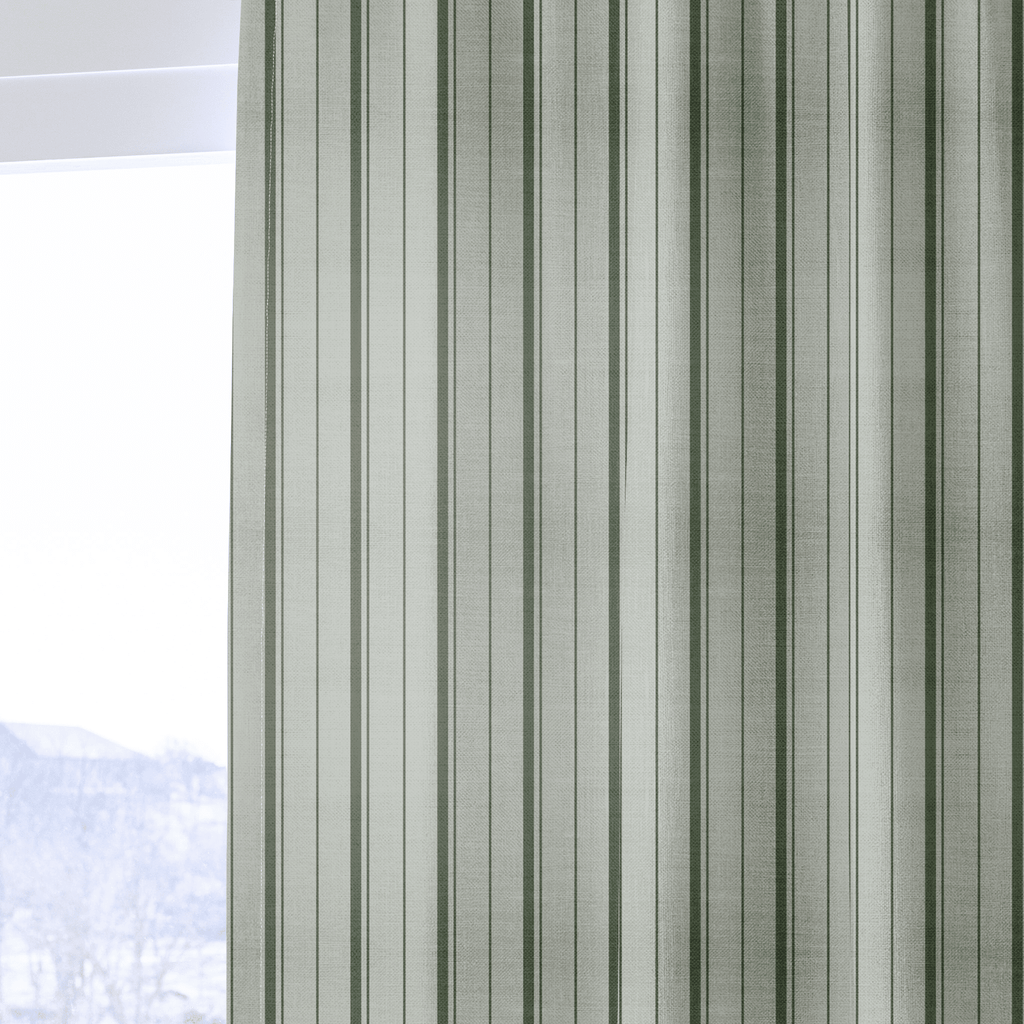 The Silk Garden Sage Stripes - Drapery